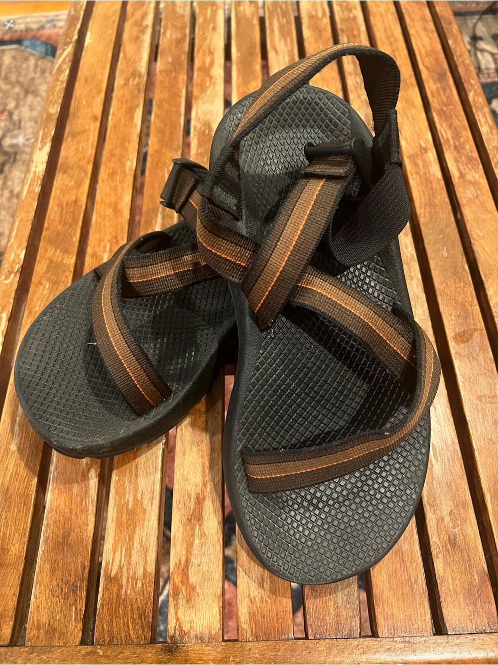 CHACO Z/1 Z1 Z Classic - Men’s 8 - Vibram Hiking Water Sandals - Brown Stripe
